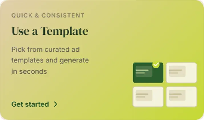 Ad Studio template workflow